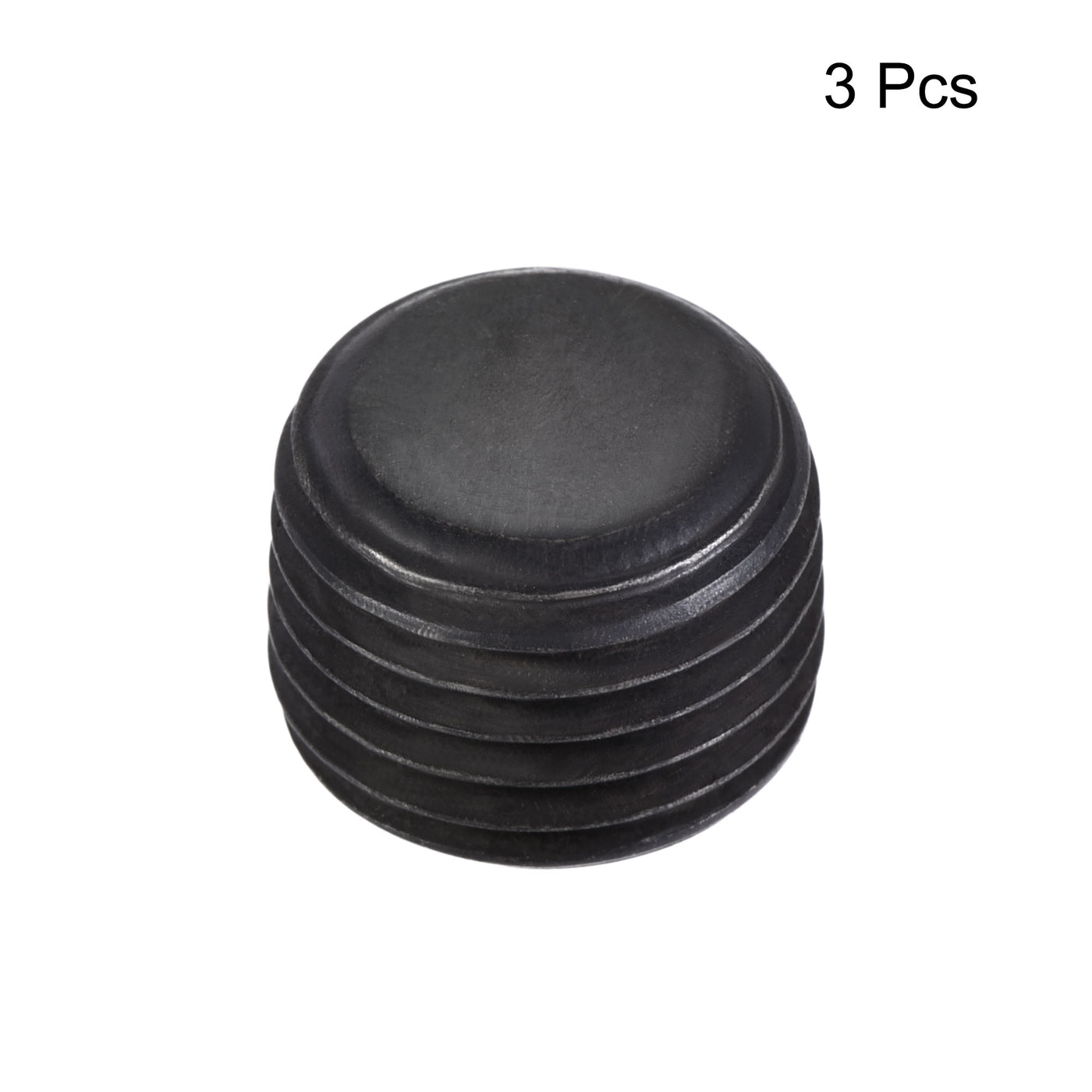 Uxcell Uxcell Carbon Steel Internal Hex 3/4NPT Male Thread Socket Pipe Plug Black 3Pcs