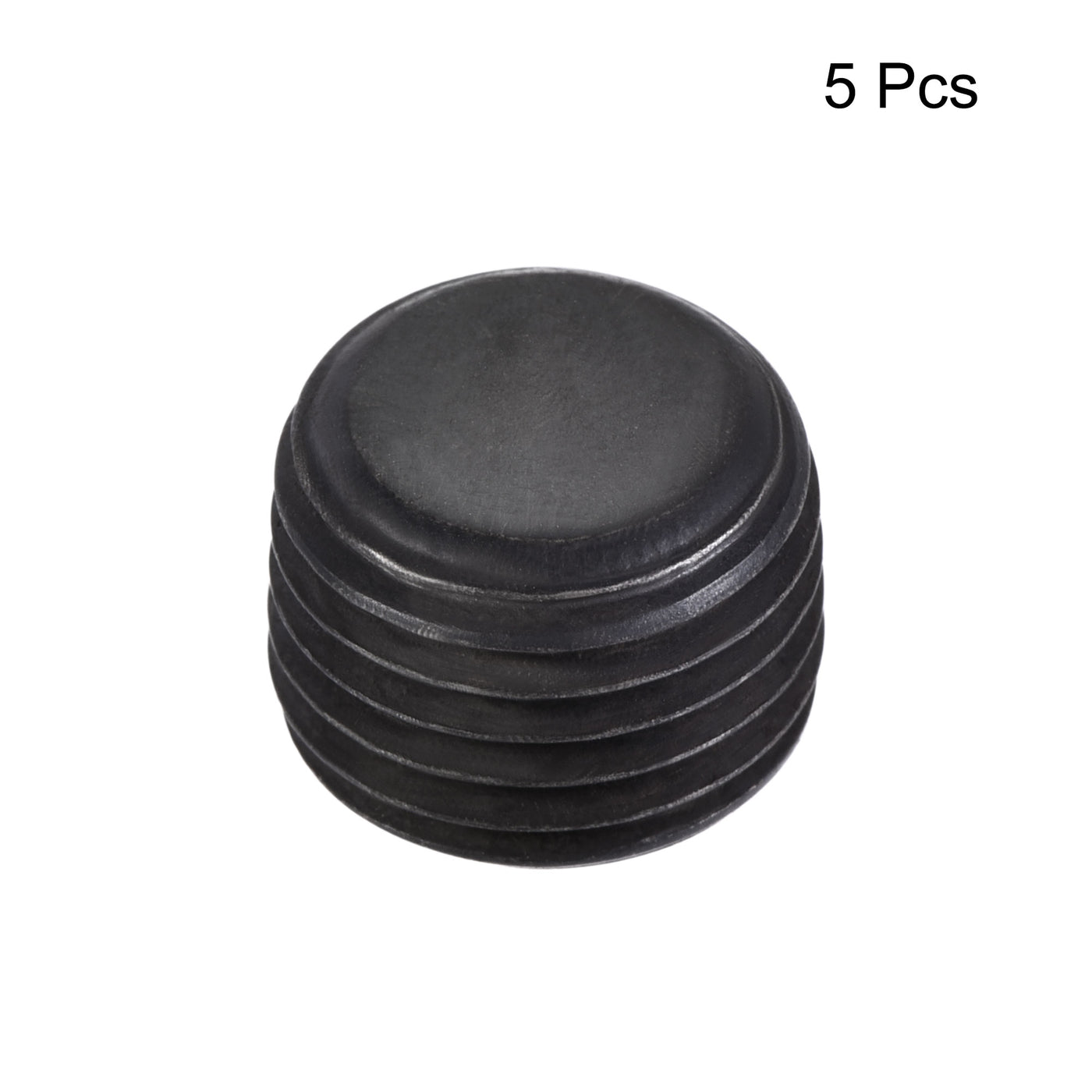 Uxcell Uxcell Carbon Steel Internal Hex 1/8NPT Male Thread Socket Pipe Plug Black 5Pcs