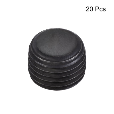 Harfington Uxcell Carbon Steel Internal Hex 1/8NPT Male Thread Socket Pipe Plug Black 20Pcs