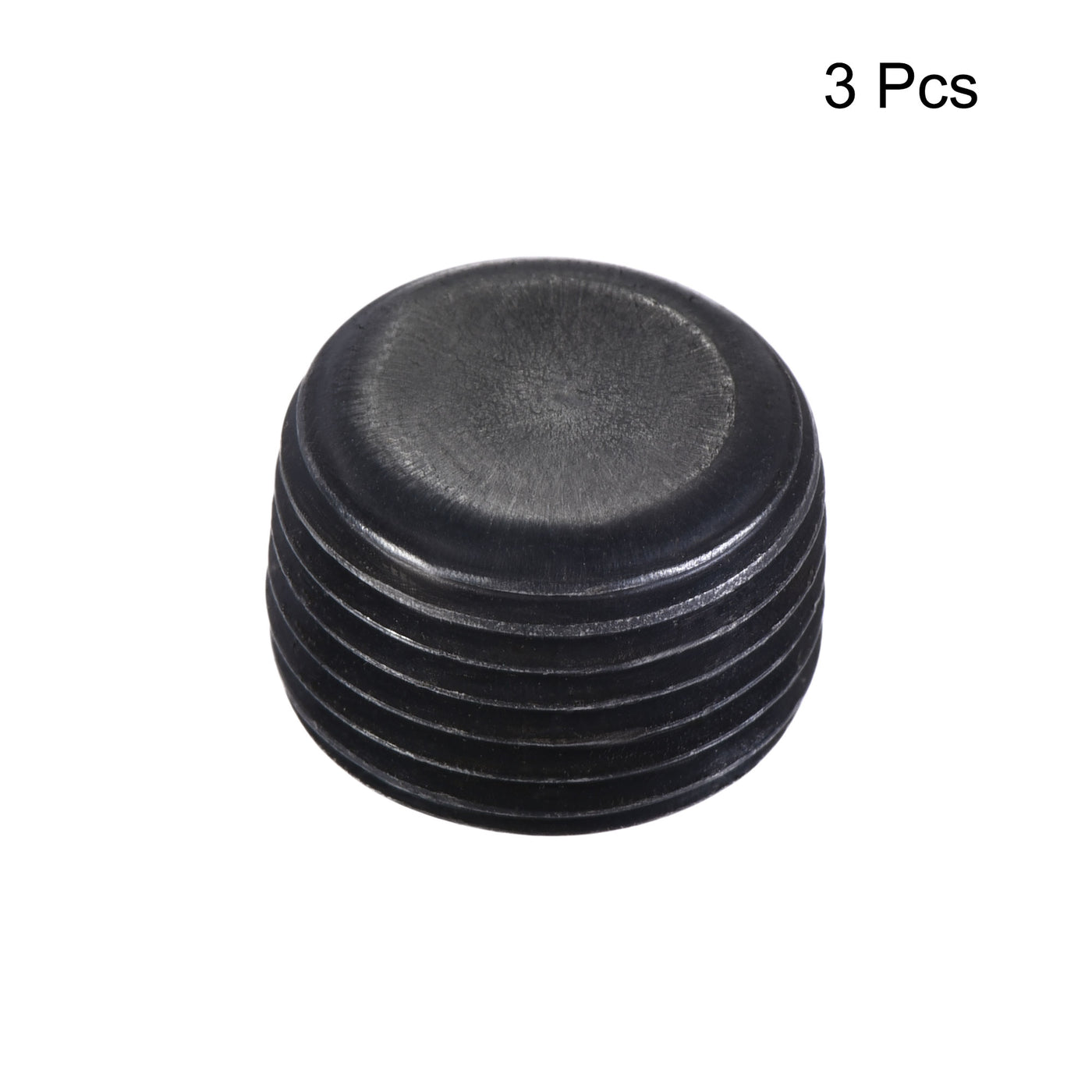 Uxcell Uxcell Carbon Steel Internal Hex 3/4NPT Male Thread Socket Pipe Plug Black 3Pcs