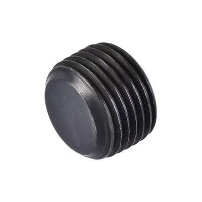 Harfington Uxcell Carbon Steel Internal Hex 1-1/4NPT Male Thread Socket Pipe Plug Black