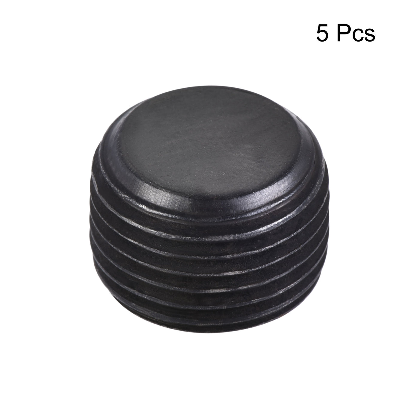 Uxcell Uxcell Carbon Steel Internal Hex 1/8NPT Male Thread Socket Pipe Plug Black 5Pcs