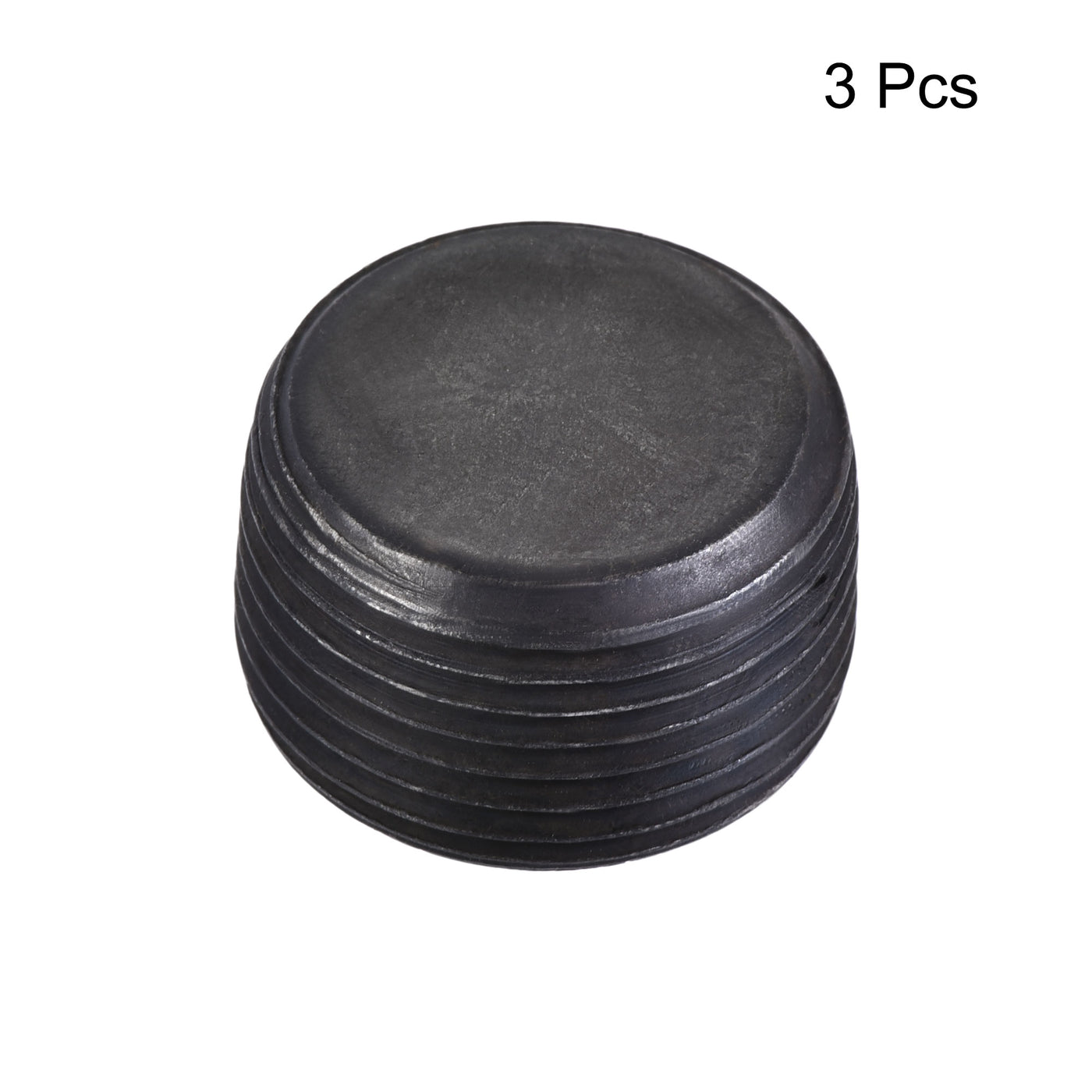 Uxcell Uxcell Carbon Steel Internal Hex 3/4NPT Male Thread Socket Pipe Plug Black 3Pcs