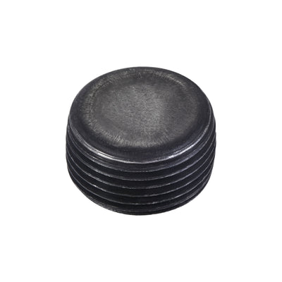 Harfington Uxcell Carbon Steel Internal Hex 1-1/4NPT Male Thread Socket Pipe Plug Black