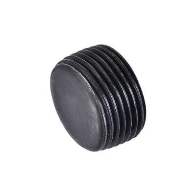 Uxcell Uxcell Carbon Steel Internal Hex 1-1/4NPT Male Thread Socket Pipe Plug Black