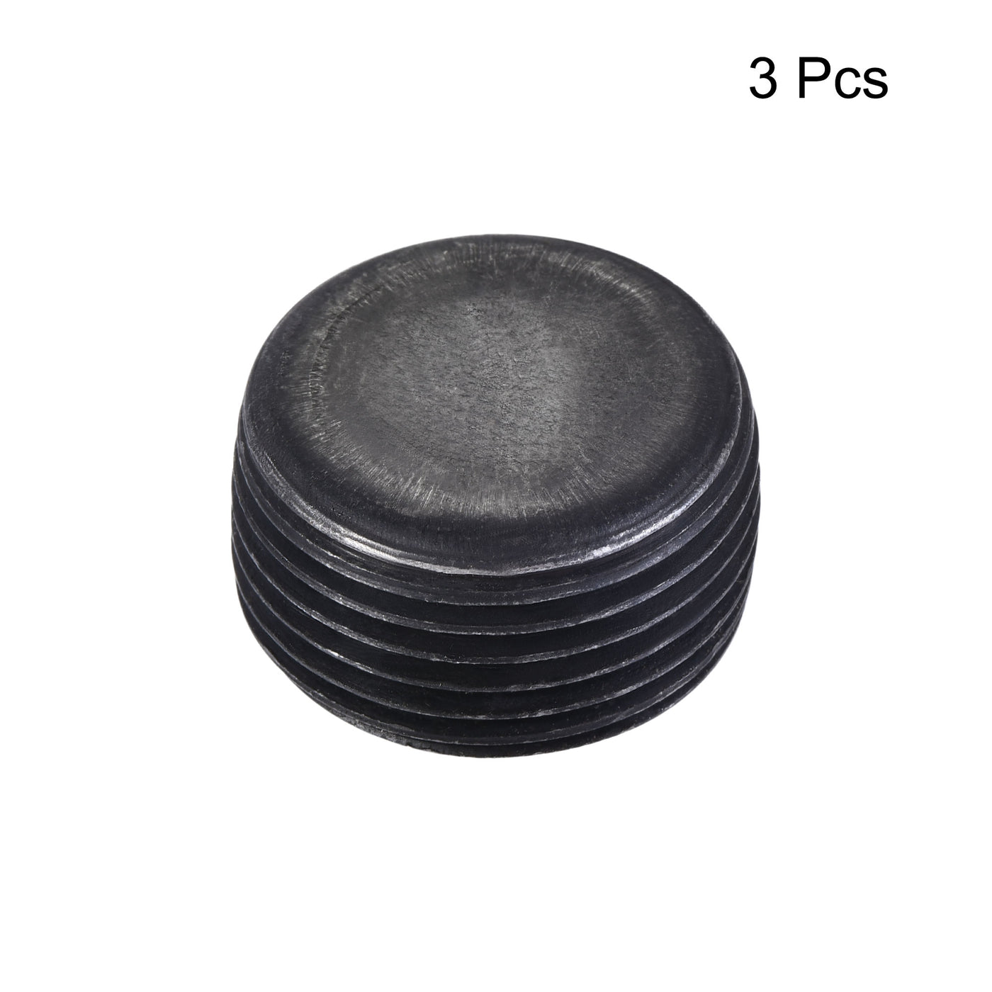 Uxcell Uxcell Carbon Steel Internal Hex 3/4NPT Male Thread Socket Pipe Plug Black 3Pcs