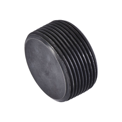 Harfington Uxcell Carbon Steel Internal Hex 1-1/4NPT Male Thread Socket Pipe Plug Black