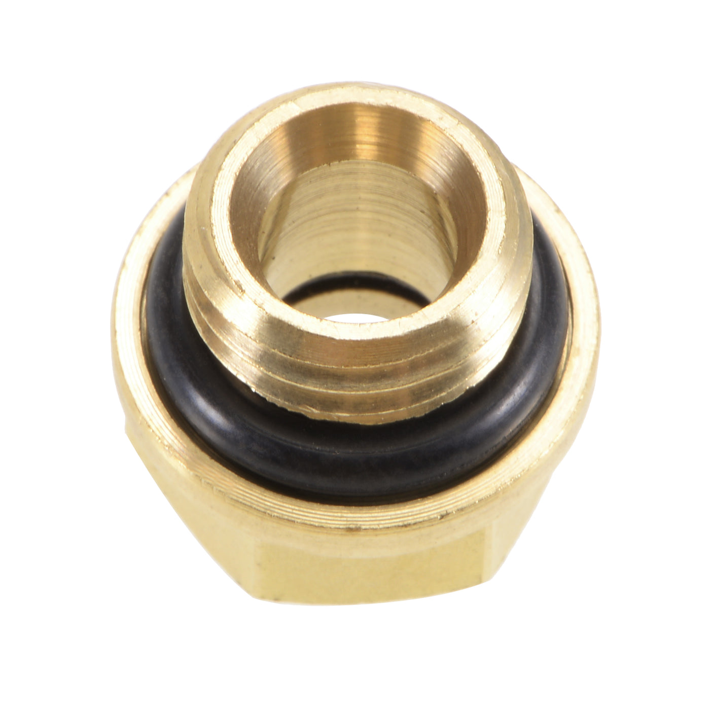 Uxcell Uxcell Oil Liquid Level Gauge Sight Glass M14x1.5mm Male Threaded Brass Air Compressor Fittings with O-Ring, Yellow