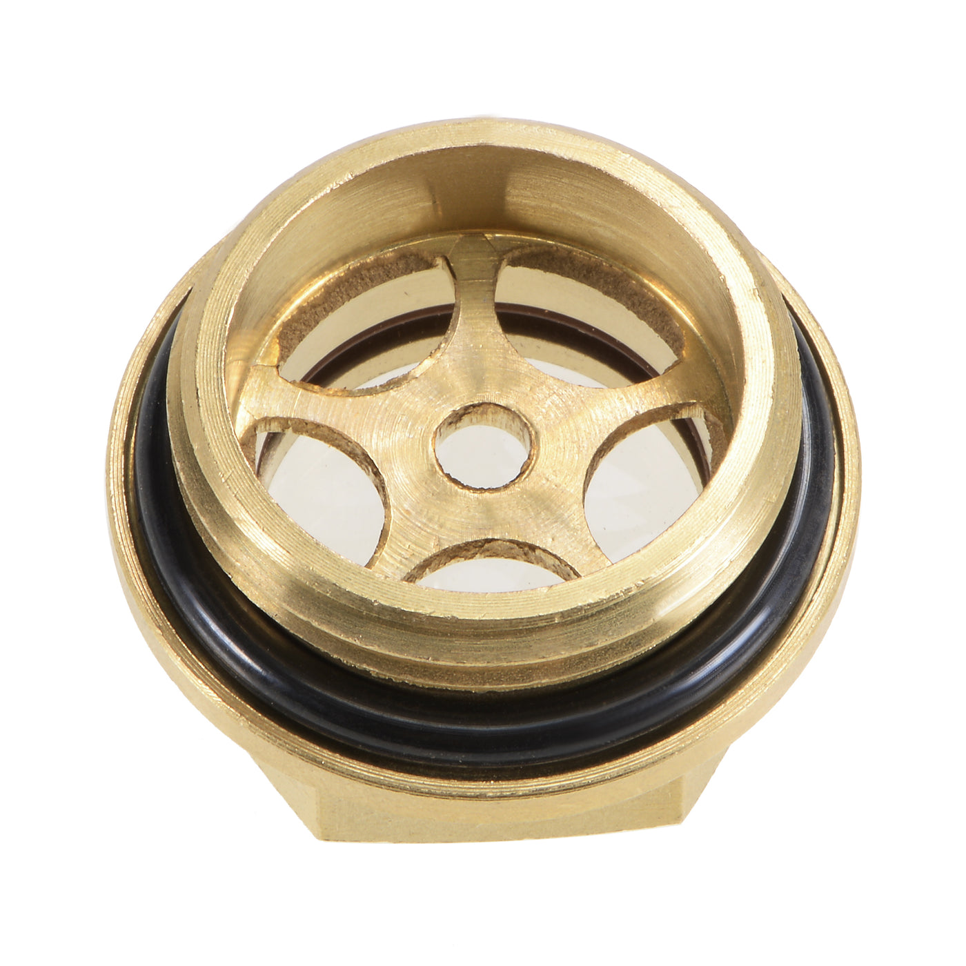 uxcell Uxcell Oil Liquid Level Gauge Sight Glass G Male Threaded Brass Air Compressor Fittings with O-Ring, Yellow