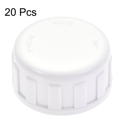 Harfington Uxcell 1/2PT Pipe Fitting Cap PVC Female Thread Hose Connector Pipes End White 20Pcs