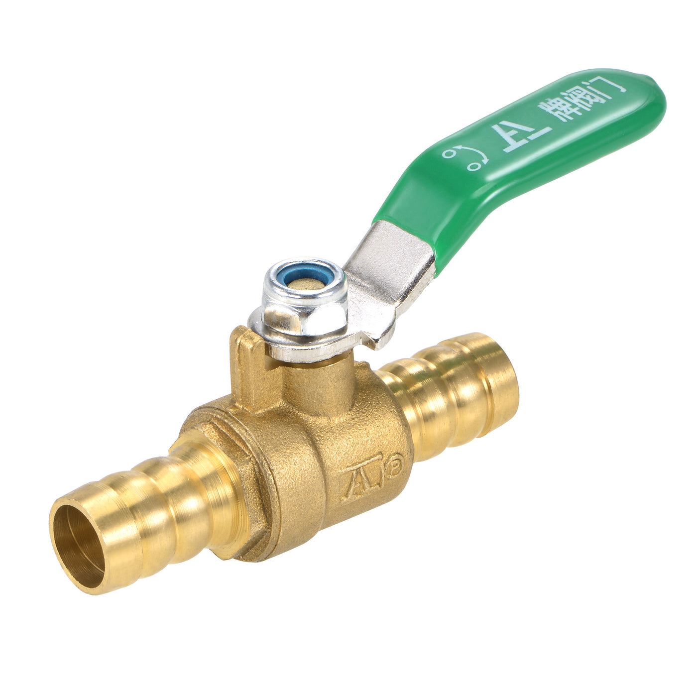 Uxcell Uxcell Brass Air Ball Valve Shut Off Switch 12mm Hose Barb to 12mm Hose Barb Brass Tone