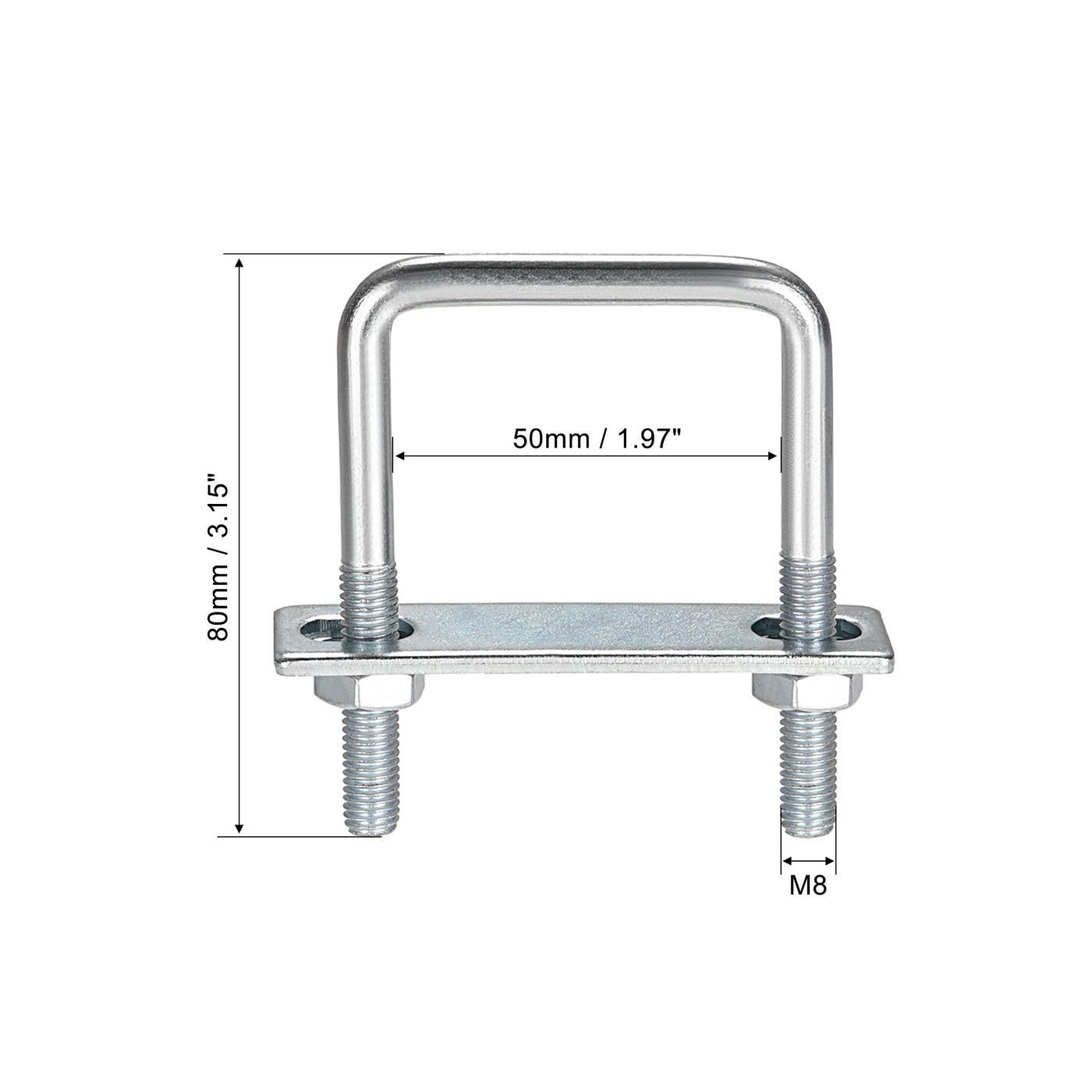 uxcell Uxcell U Bolt Carbon Steel with Nuts Frame Plate Round Washers