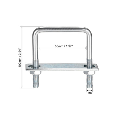 Harfington Uxcell U Bolt Carbon Steel with Nuts Frame Plate Round Washers