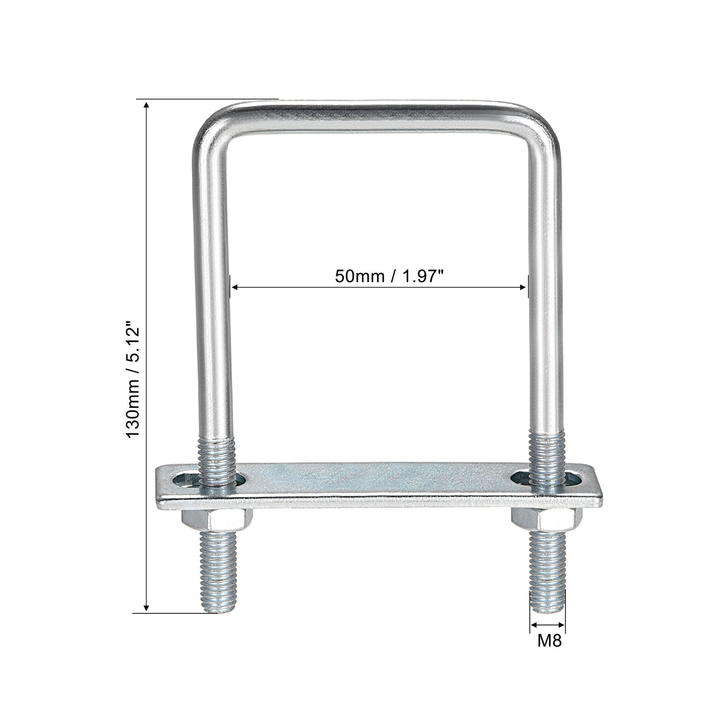 uxcell Uxcell U Bolt Carbon Steel with Nuts Frame Plate Round Washers