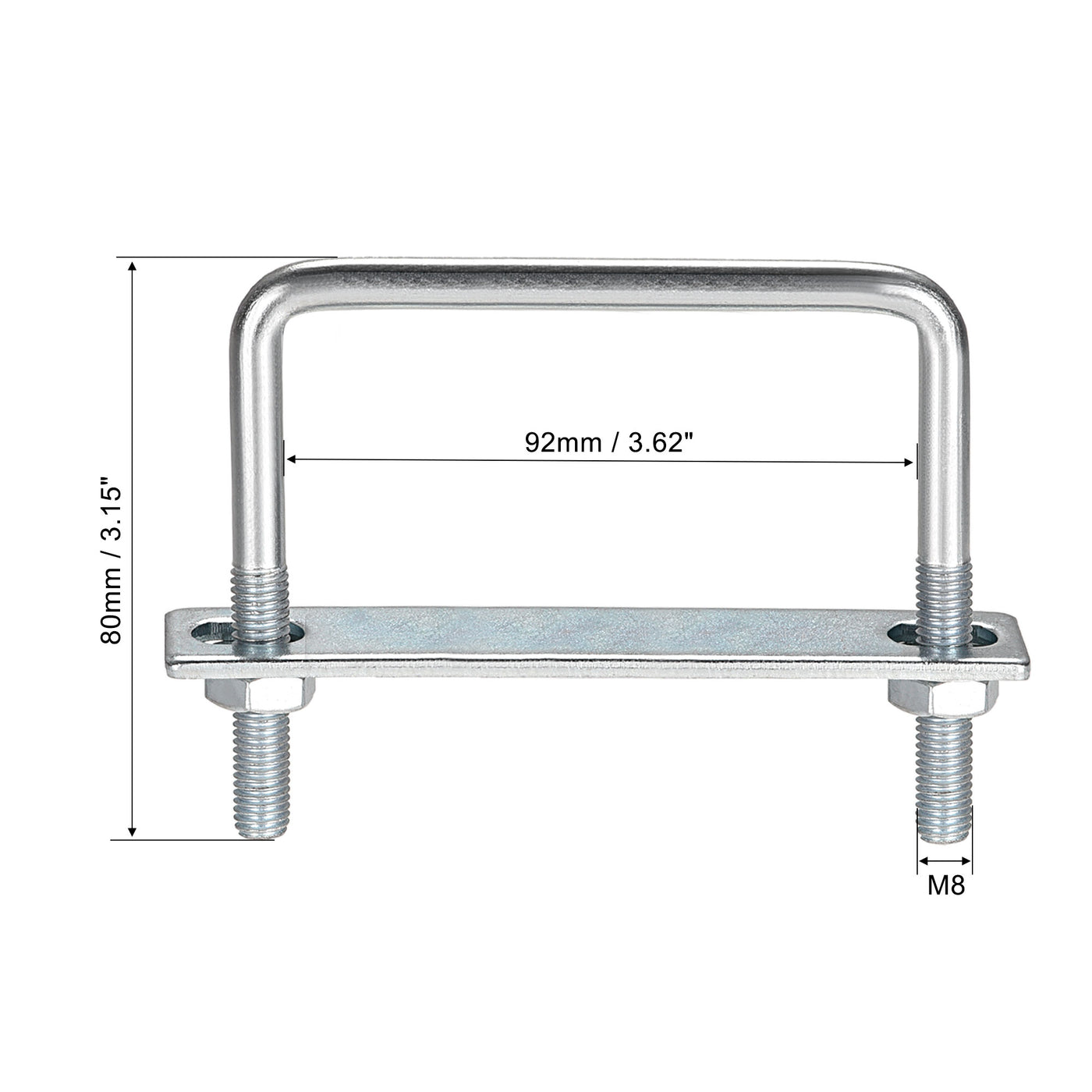 uxcell Uxcell U Bolt Carbon Steel with Nuts Frame Plate Round Washers