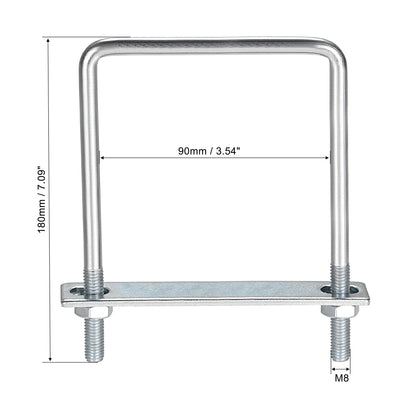 Harfington Uxcell U Bolt Carbon Steel with Nuts Frame Plate Round Washers