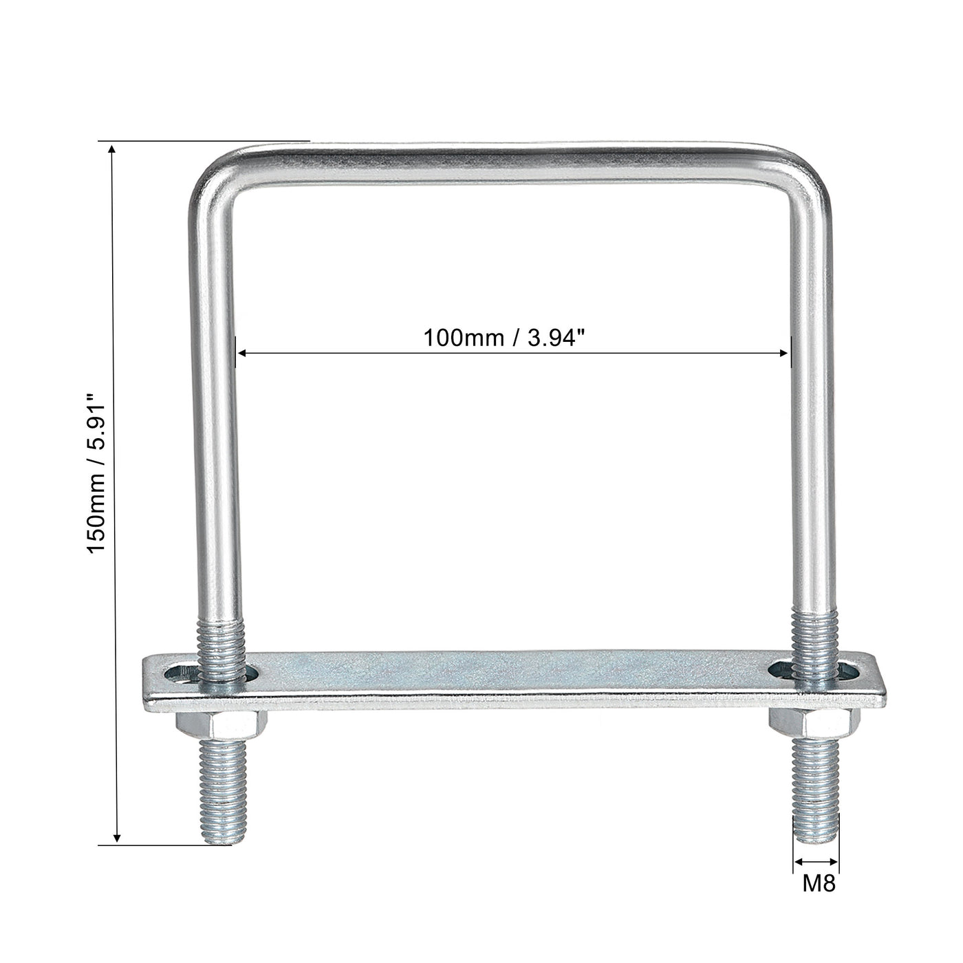 uxcell Uxcell U Bolt Carbon Steel with Nuts Frame Plate Round Washers