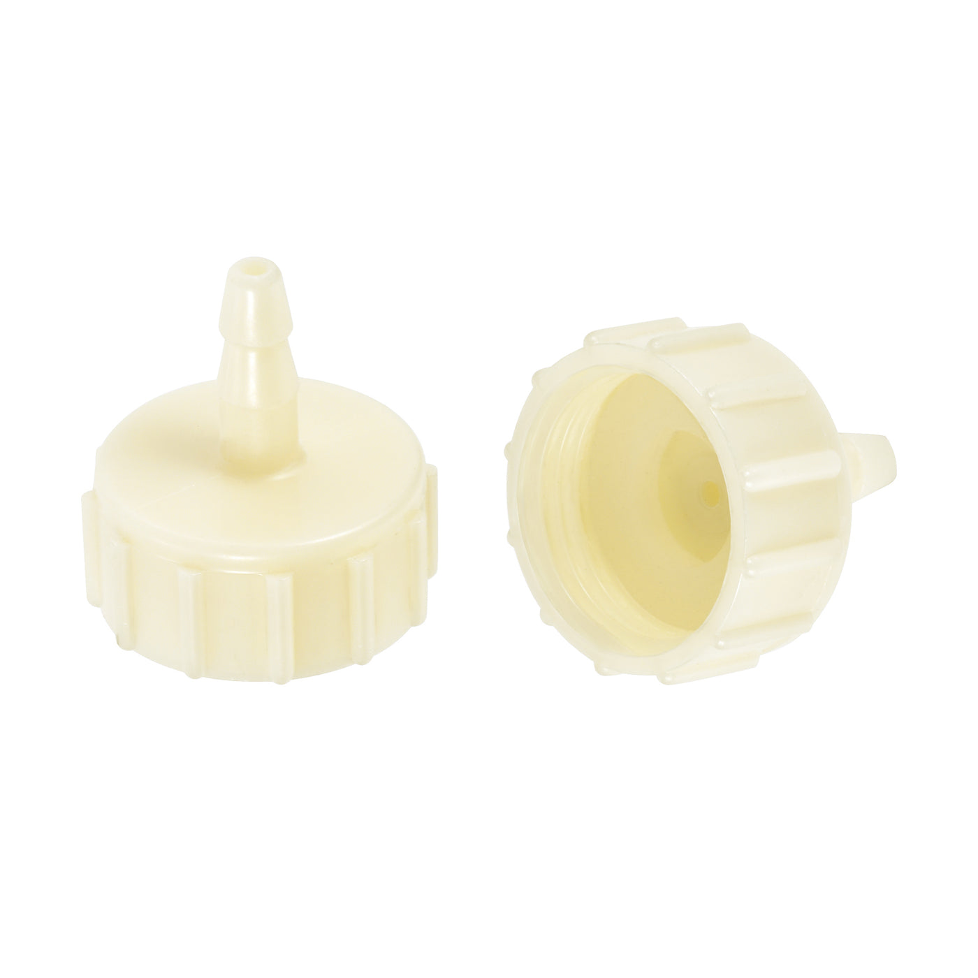 Uxcell Uxcell ABS Hose Barb Fitting Coupler, 16mm Barb x G1/2 Female Thread Pipe Adapter, White 2Pcs