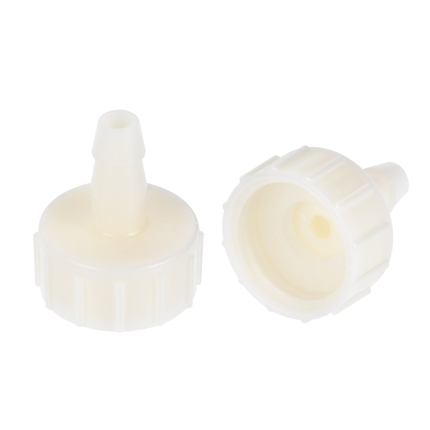 Uxcell Uxcell ABS Hose Barb Fitting Coupler, 16mm Barb x G1/2 Female Thread Pipe Adapter, White 2Pcs