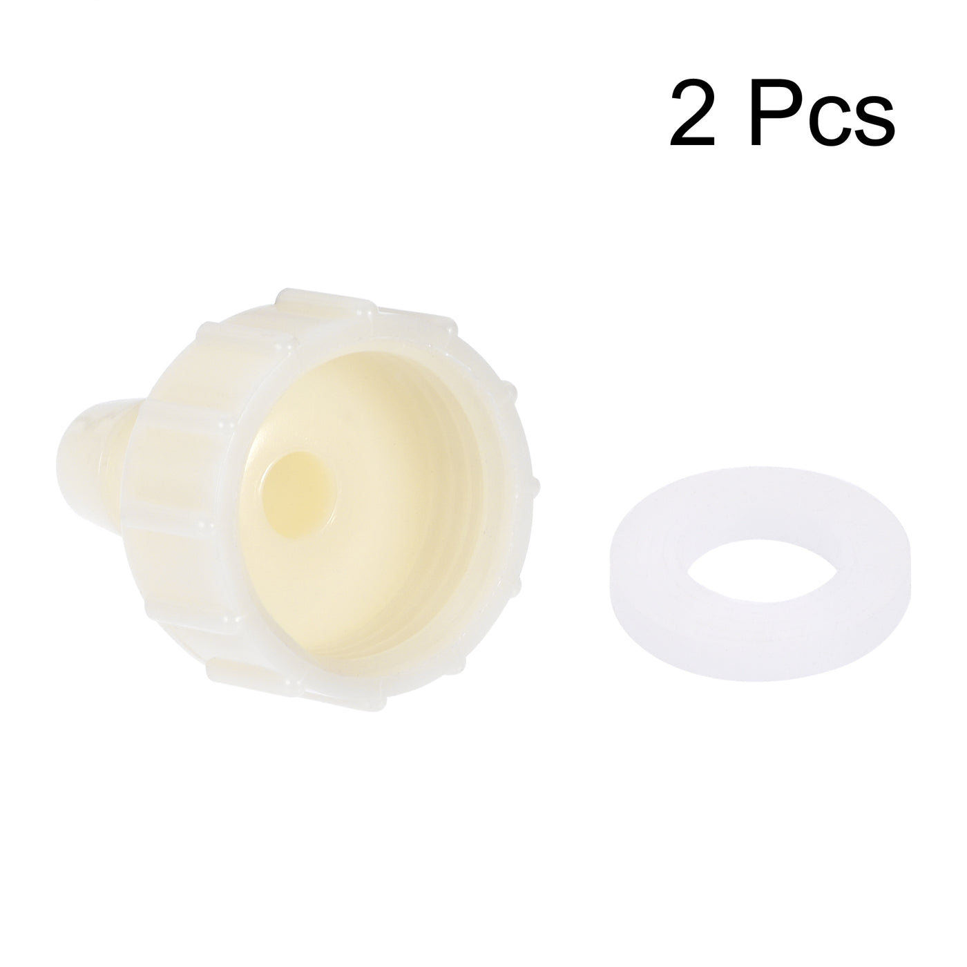 Uxcell Uxcell ABS Hose Barb Fitting Coupler, 16mm Barb x G1/2 Female Thread Pipe Adapter, White 2Pcs