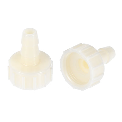 Harfington Uxcell ABS Hose Barb Fitting Coupler, 16mm Barb x G1/2 Female Thread Pipe Adapter, White 2Pcs