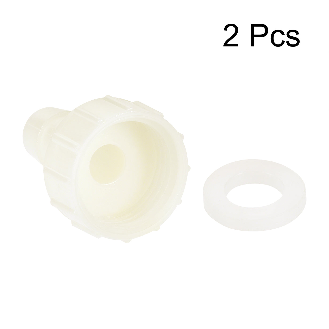 Uxcell Uxcell ABS Hose Barb Fitting Coupler, 16mm Barb x G1/2 Female Thread Pipe Adapter, White 2Pcs