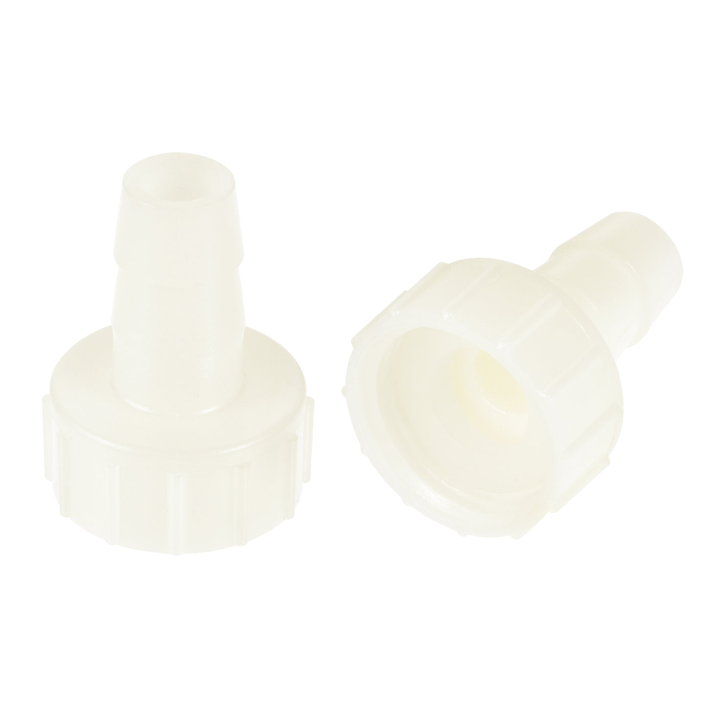 Uxcell Uxcell ABS Hose Barb Fitting Coupler, 16mm Barb x G1/2 Female Thread Pipe Adapter, White 2Pcs