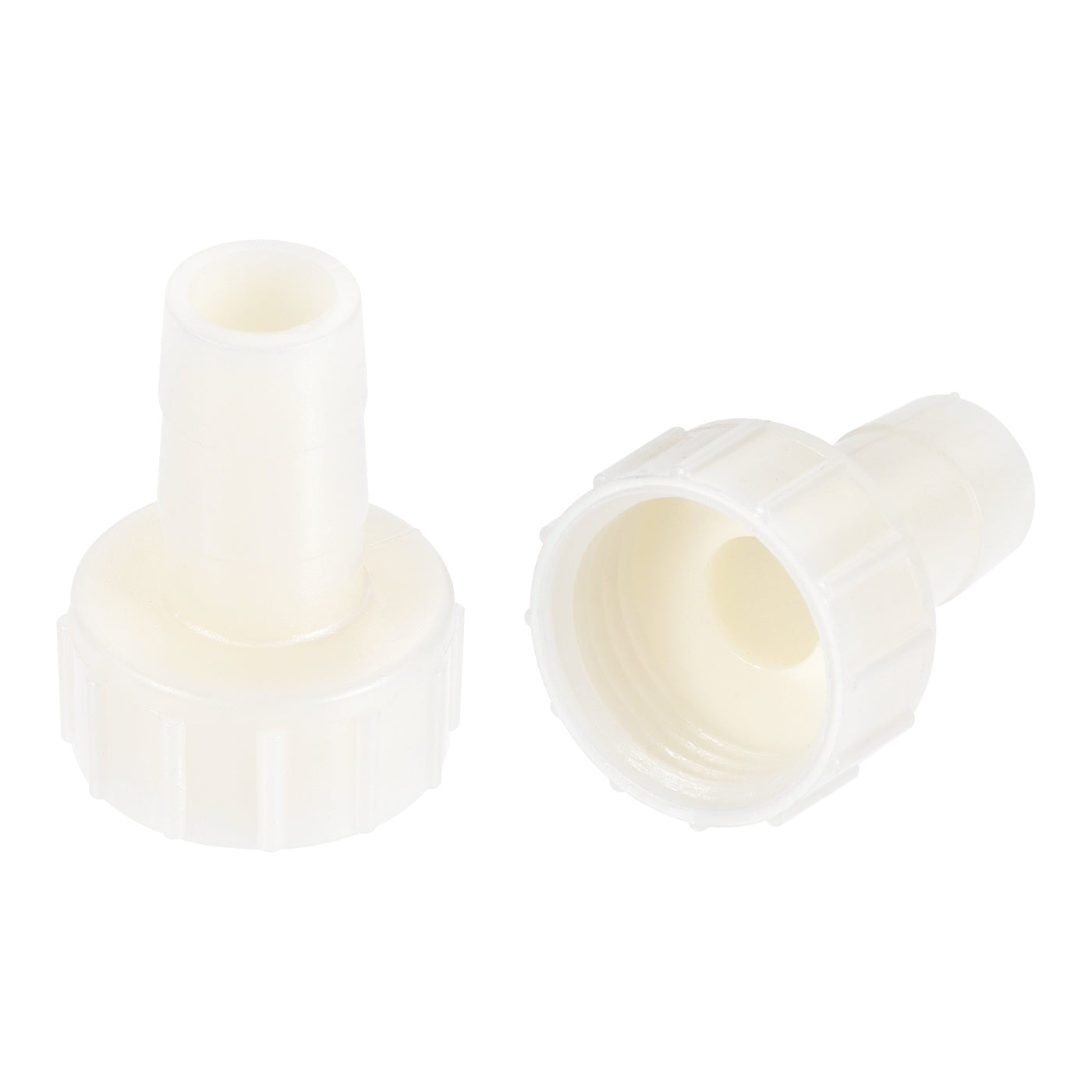 Uxcell Uxcell ABS Hose Barb Fitting Coupler, 16mm Barb x G1/2 Female Thread Pipe Adapter, White 2Pcs