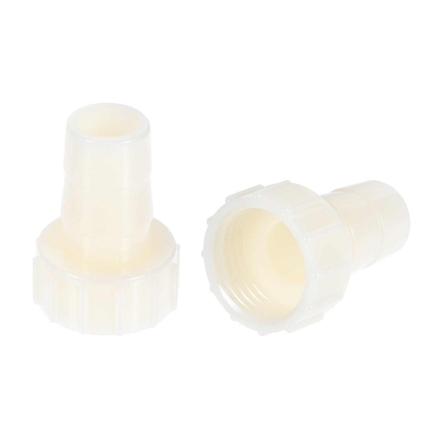 Uxcell Uxcell ABS Hose Barb Fitting Coupler, 16mm Barb x G1/2 Female Thread Pipe Adapter, White 2Pcs