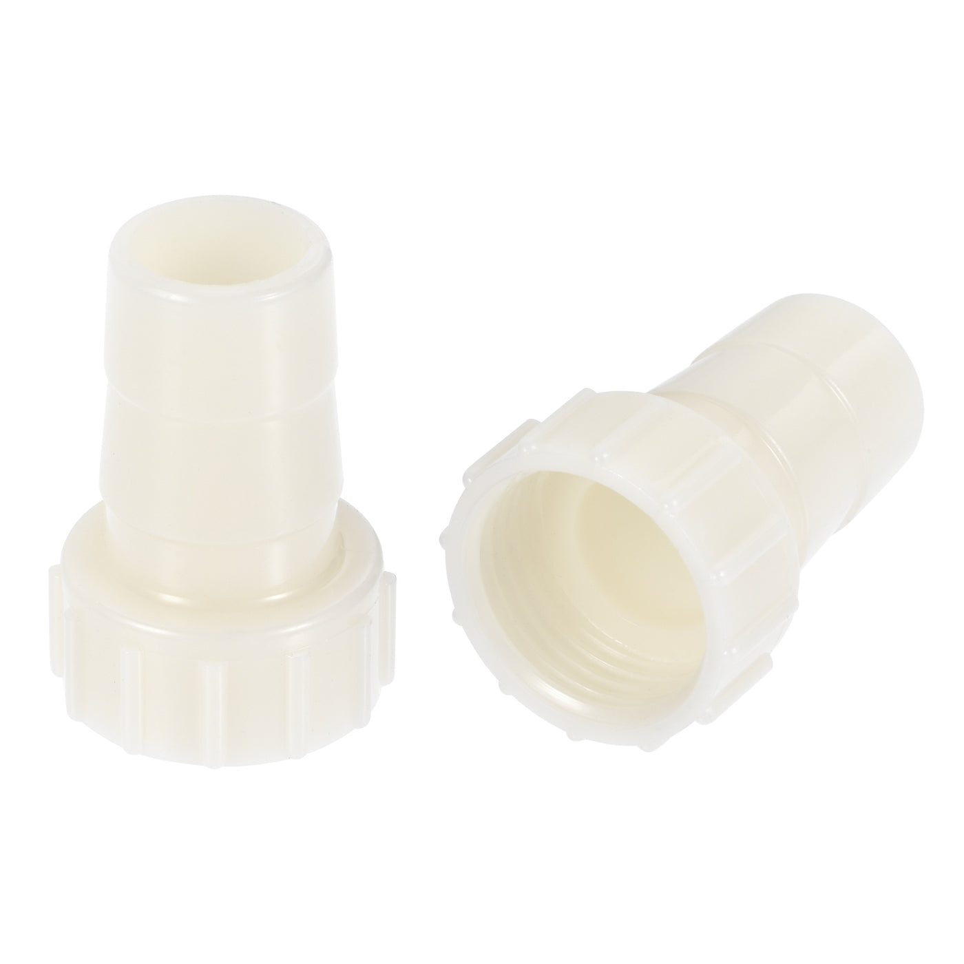 Uxcell Uxcell ABS Hose Barb Fitting Coupler, 16mm Barb x G1/2 Female Thread Pipe Adapter, White 2Pcs