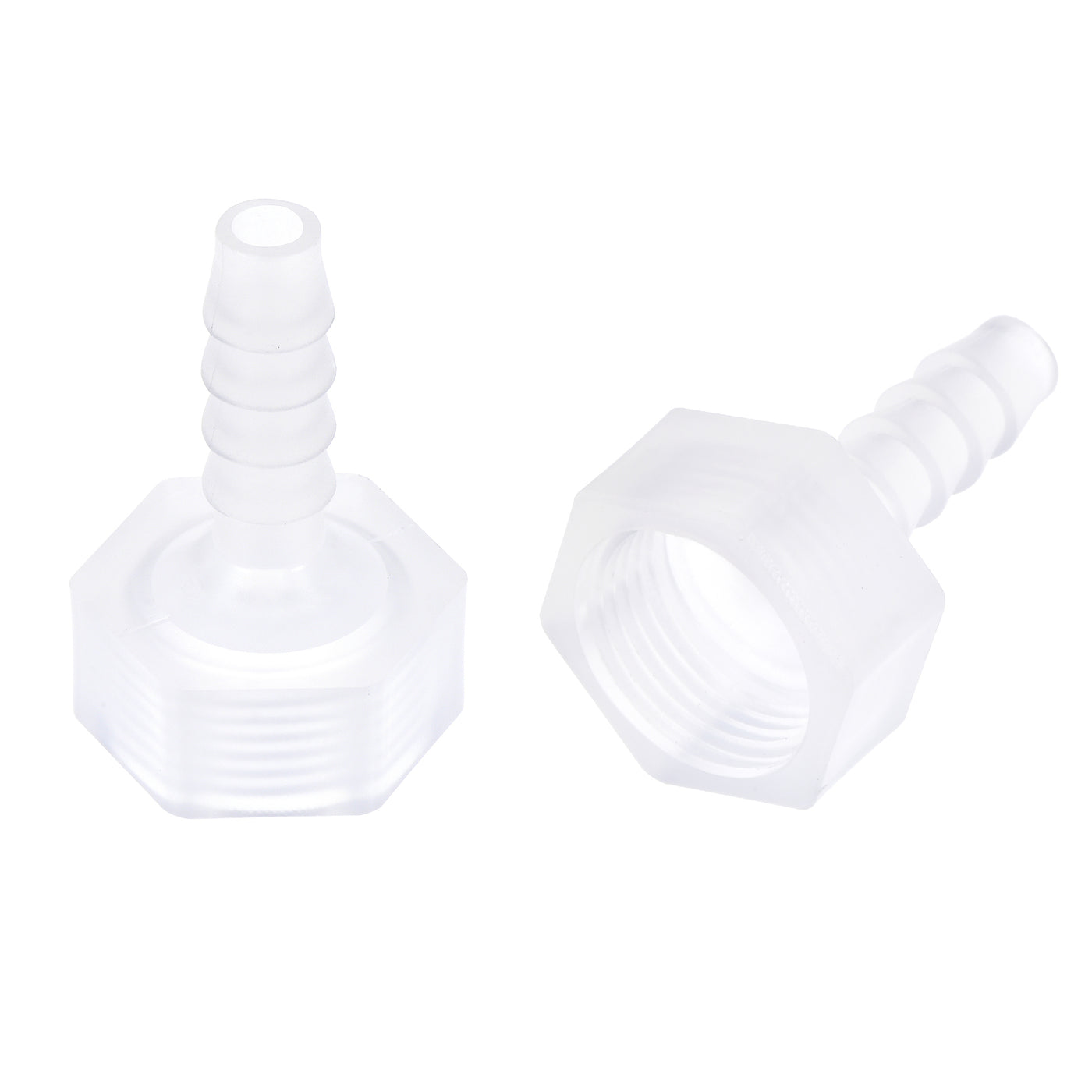 Uxcell Uxcell Polypropylene Hose Barb Fitting Coupler, 10mm Barb x G3/8 Female Thread Pipe Adapter, Translucent 2Pcs