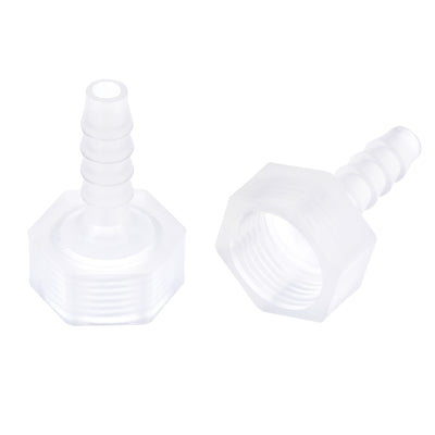 Harfington Uxcell Polypropylene Hose Barb Fitting Coupler, 10mm Barb x G3/8 Female Thread Pipe Adapter, Translucent 2Pcs