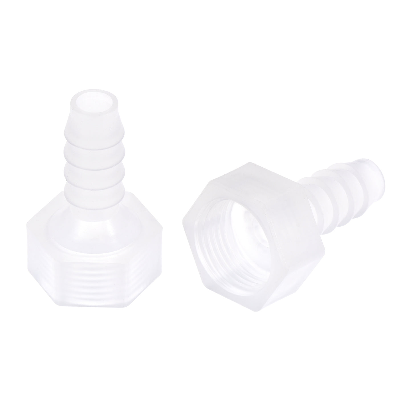 Uxcell Uxcell Polypropylene Hose Barb Fitting Coupler, 10mm Barb x G3/8 Female Thread Pipe Adapter, Translucent 2Pcs