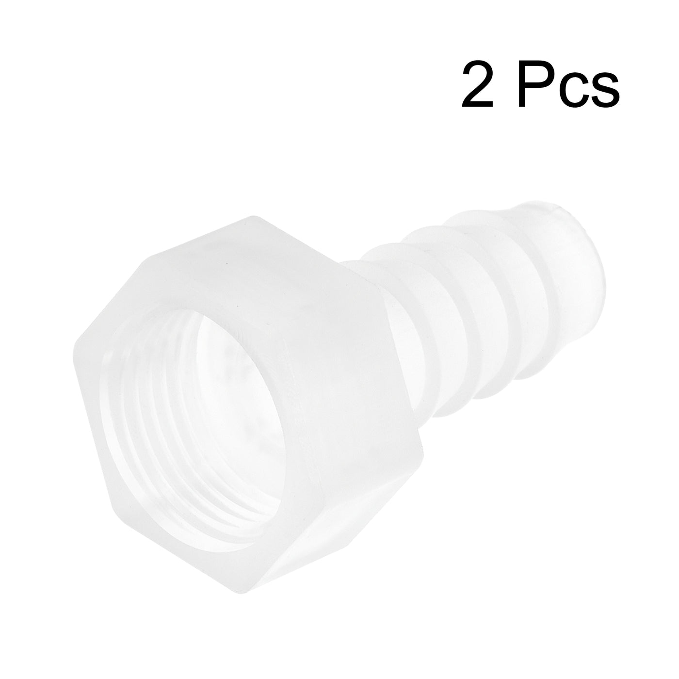 Uxcell Uxcell Polypropylene Hose Barb Fitting Coupler, 10mm Barb x G3/8 Female Thread Pipe Adapter, Translucent 2Pcs