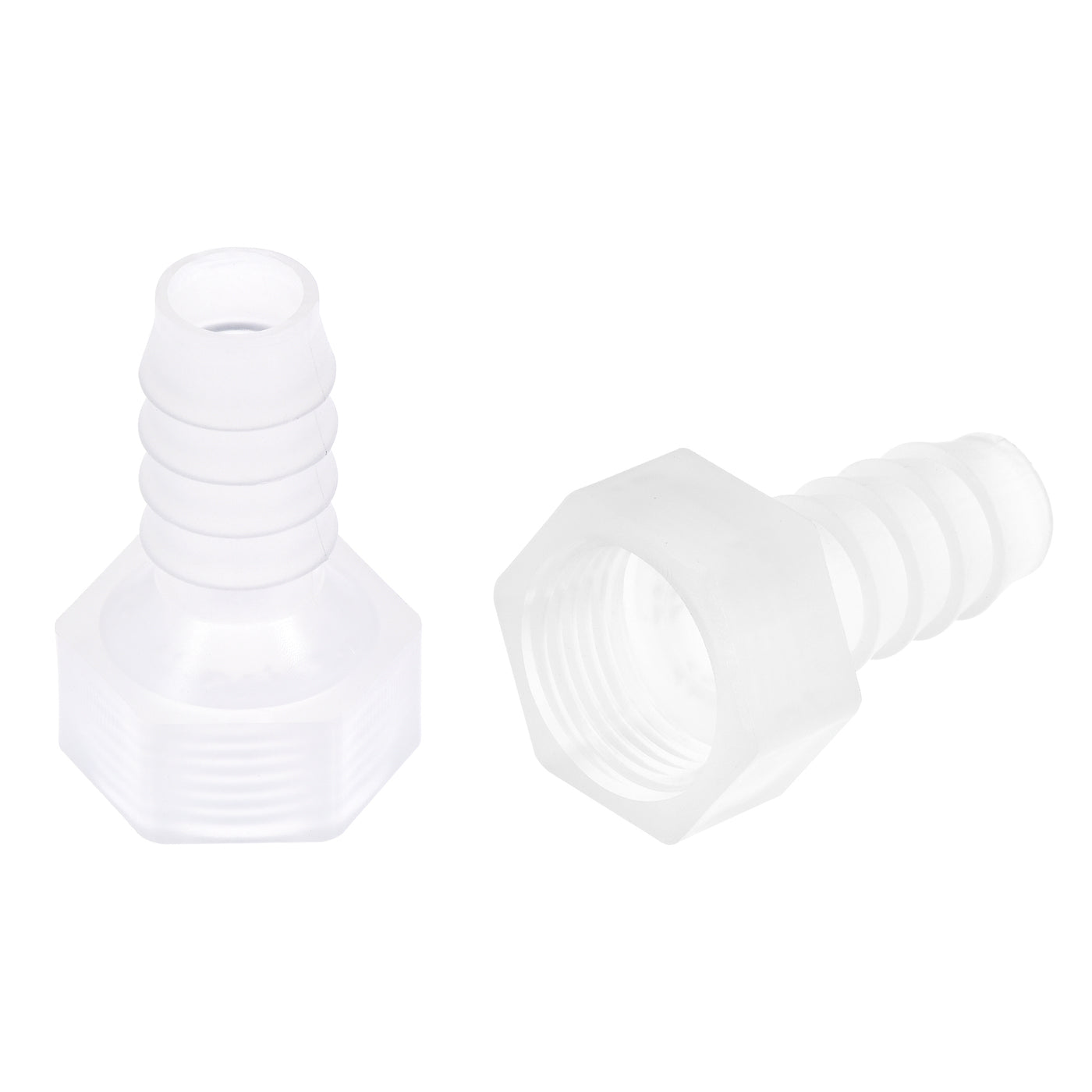 Uxcell Uxcell Polypropylene Hose Barb Fitting Coupler, 10mm Barb x G3/8 Female Thread Pipe Adapter, Translucent 2Pcs