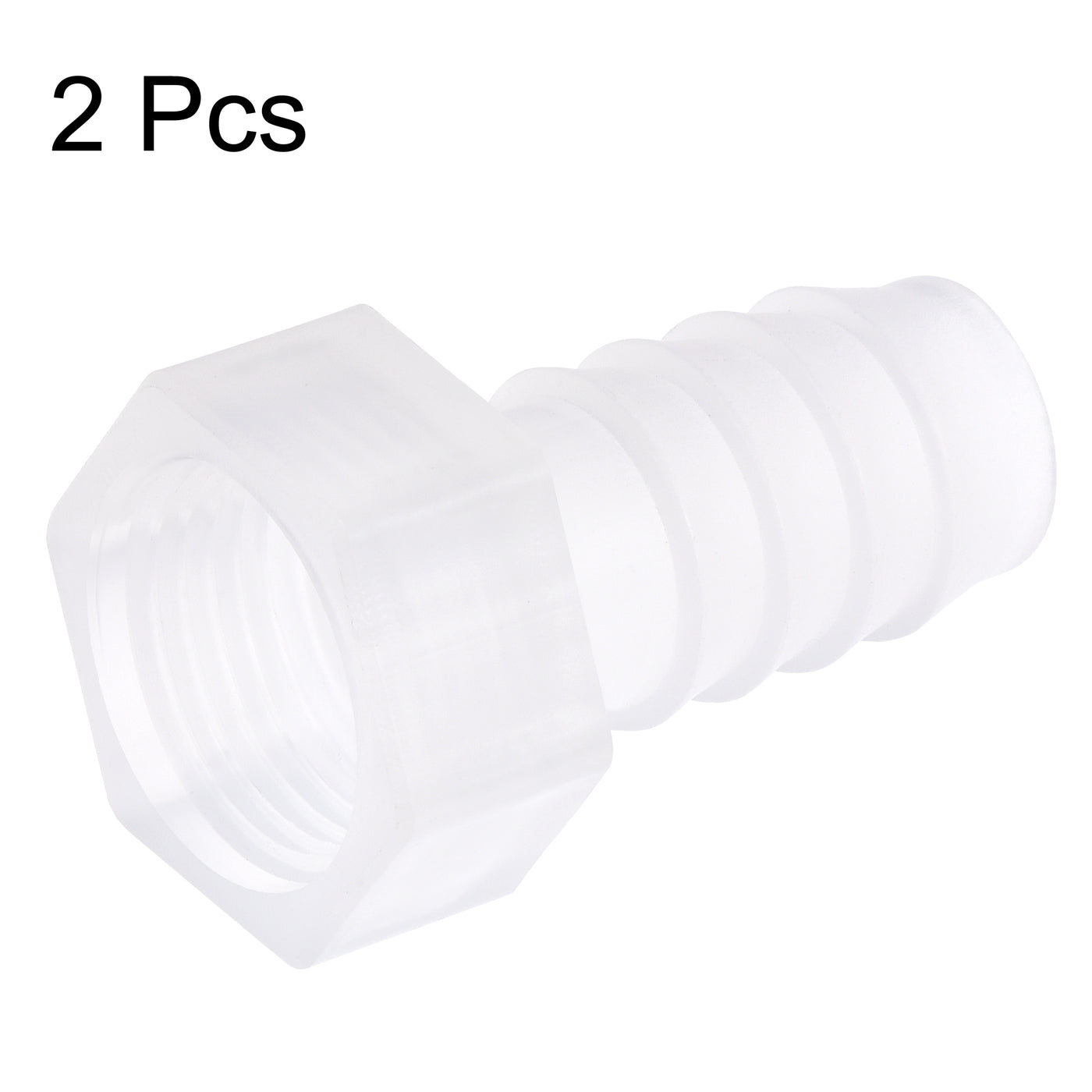 Uxcell Uxcell Polypropylene Hose Barb Fitting Coupler, 10mm Barb x G3/8 Female Thread Pipe Adapter, Translucent 2Pcs