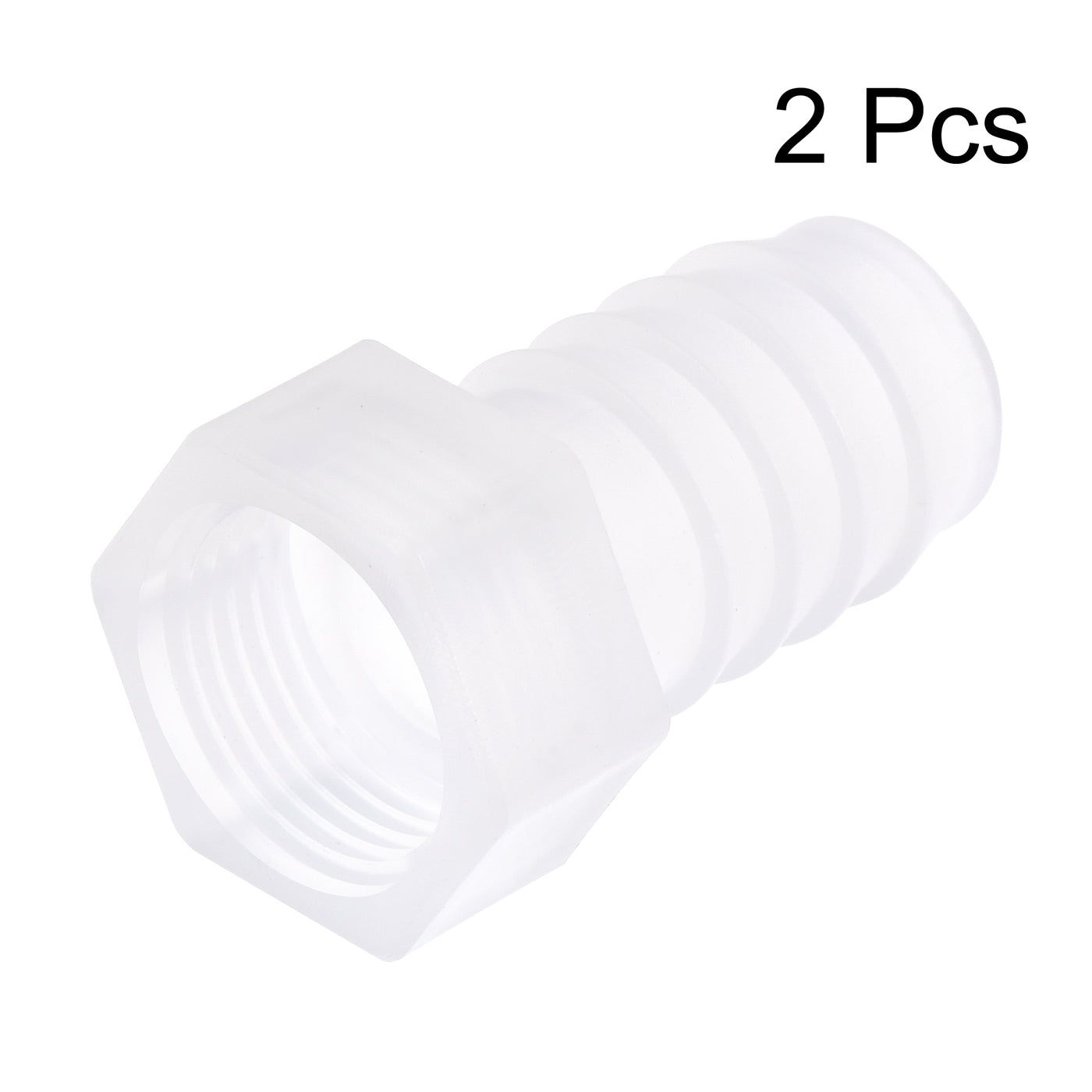 Uxcell Uxcell Polypropylene Hose Barb Fitting Coupler, 10mm Barb x G3/8 Female Thread Pipe Adapter, Translucent 2Pcs