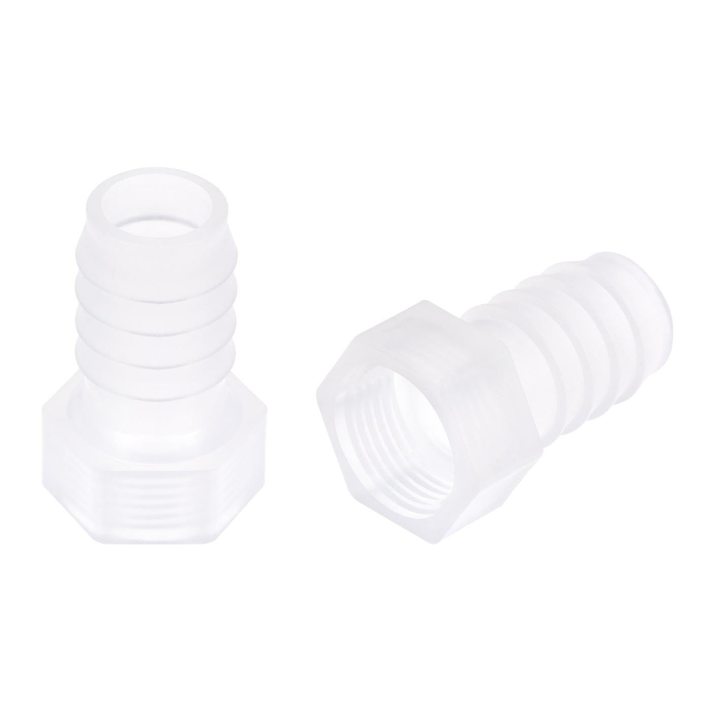 Uxcell Uxcell Polypropylene Hose Barb Fitting Coupler, 10mm Barb x G3/8 Female Thread Pipe Adapter, Translucent 2Pcs