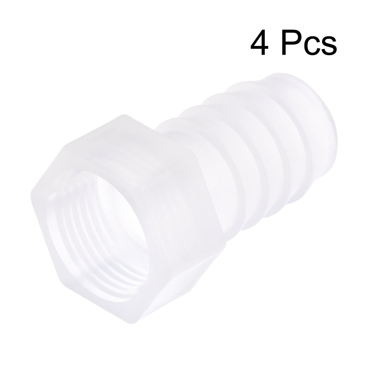 Uxcell Uxcell Polypropylene Hose Barb Fitting Coupler, 6mm Barb x G3/8 Female Thread Pipe Adapter, Translucent 4Pcs