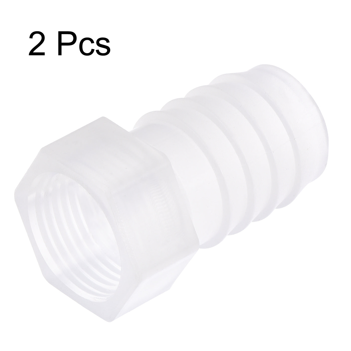 Uxcell Uxcell Polypropylene Hose Barb Fitting Coupler, 10mm Barb x G3/8 Female Thread Pipe Adapter, Translucent 2Pcs