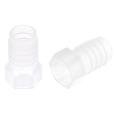 Harfington Uxcell Polypropylene Hose Barb Fitting Coupler, 10mm Barb x G3/8 Female Thread Pipe Adapter, Translucent 2Pcs