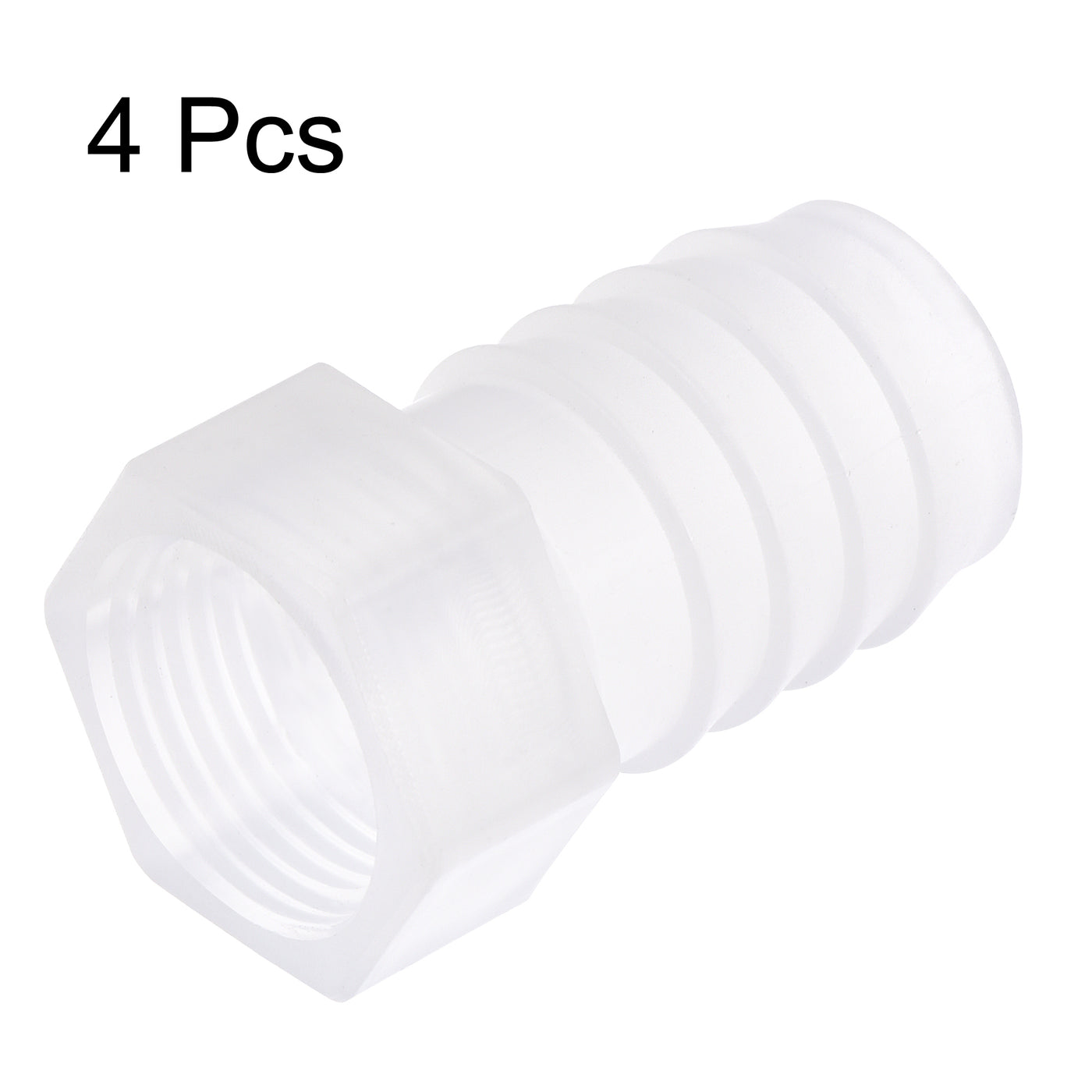 Uxcell Uxcell Polypropylene Hose Barb Fitting Coupler, 6mm Barb x G3/8 Female Thread Pipe Adapter, Translucent 4Pcs