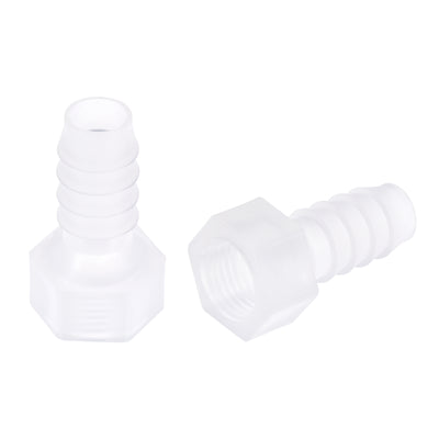 Uxcell Uxcell Polypropylene Hose Barb Fitting Coupler, 4mm Barb x G1/4 Female Thread Pipe Adapter, Translucent 2Pcs