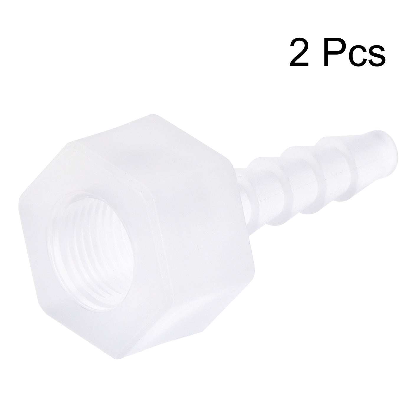 uxcell Uxcell Polypropylene Hose Barb Fitting Coupler, mm Barb x G1/8 Female Thread Pipe Adapter, Translucent 2Pcs