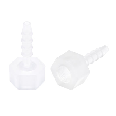 Harfington Uxcell Polypropylene Hose Barb Fitting Coupler, mm Barb x G1/8 Female Thread Pipe Adapter, Translucent 2Pcs