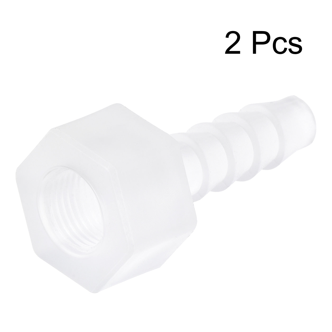 uxcell Uxcell Polypropylene Hose Barb Fitting Coupler, mm Barb x G1/8 Female Thread Pipe Adapter, Translucent 2Pcs