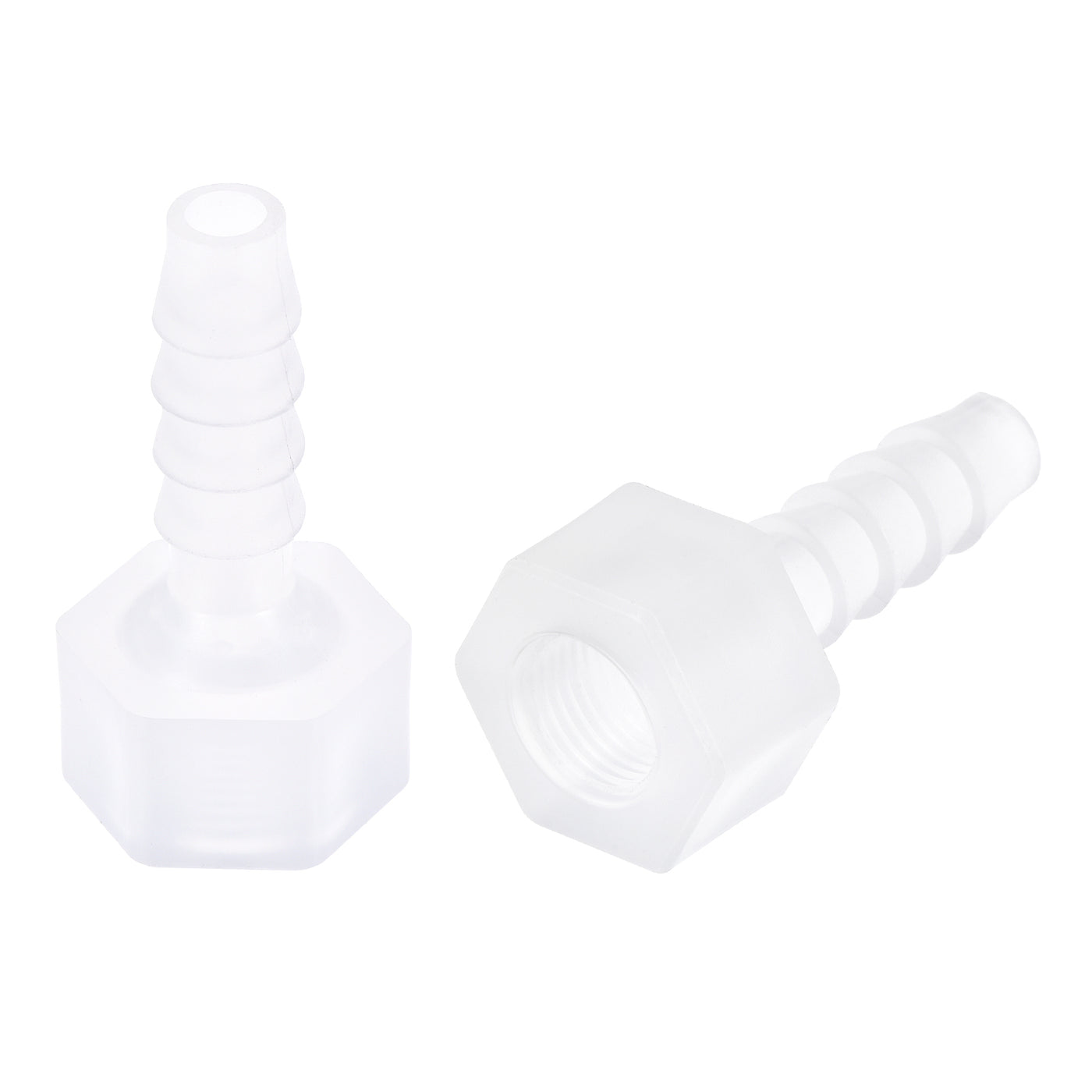 uxcell Uxcell Polypropylene Hose Barb Fitting Coupler, mm Barb x G1/8 Female Thread Pipe Adapter, Translucent 2Pcs