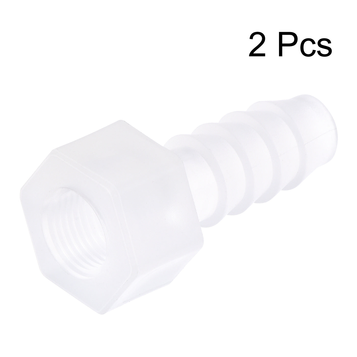 uxcell Uxcell Polypropylene Hose Barb Fitting Coupler, mm Barb x G1/8 Female Thread Pipe Adapter, Translucent 2Pcs