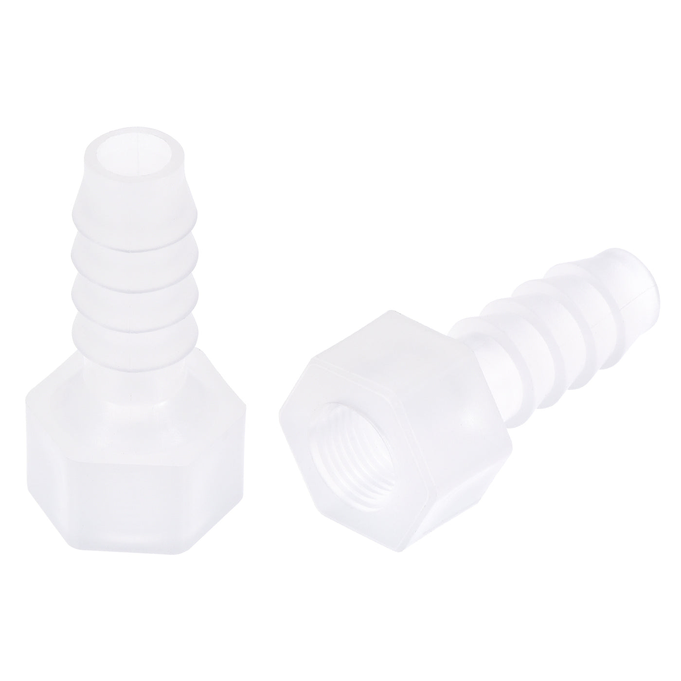 uxcell Uxcell Polypropylene Hose Barb Fitting Coupler, mm Barb x G1/8 Female Thread Pipe Adapter, Translucent 2Pcs