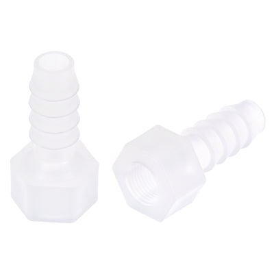 Harfington Uxcell Polypropylene Hose Barb Fitting Coupler, mm Barb x G1/8 Female Thread Pipe Adapter, Translucent 2Pcs